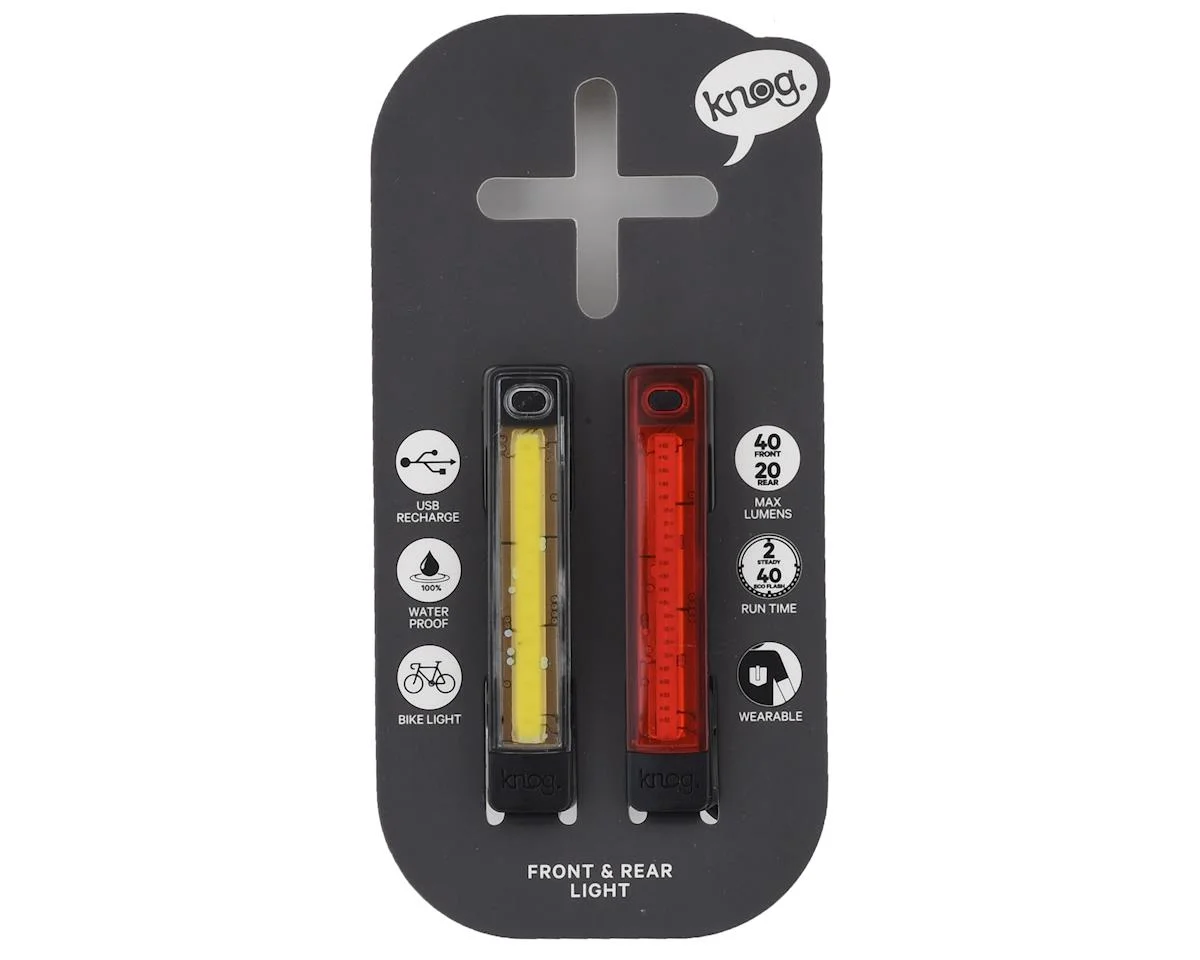 Knog Plus Headlight & Tail Light Set (Black) (40/20 Lumens) - view 3